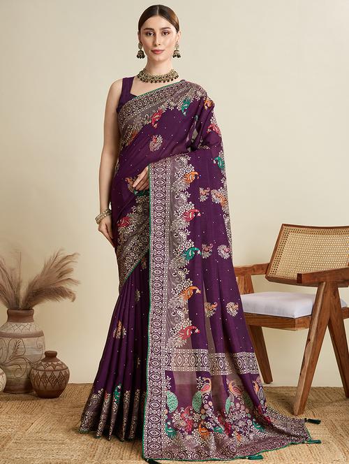 women printed casual wear saree with blouse - 21998780 - Very Small Image - 1