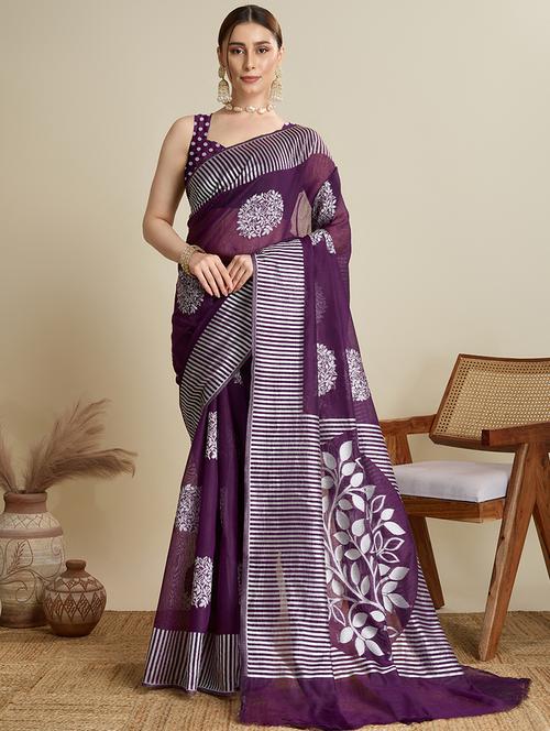 women self design bordered saree with blouse - 21998797 - Very Small Image - 1