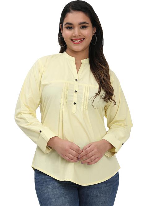 women solid mandarin neck regular top - 21998844 - Very Small Image - 1