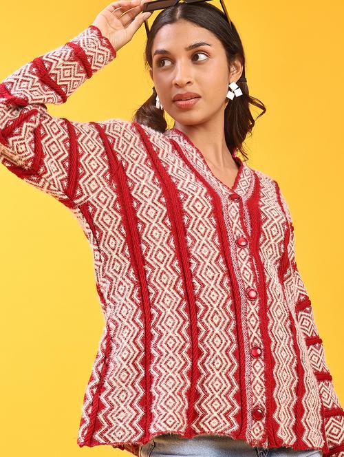 women self design long sleeve cardigan - 21999324 - Very Small Image - 1