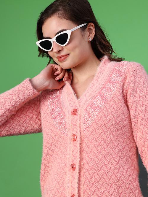 women self designed long sleeve cardigan - 21999598 - Very Small Image - 1