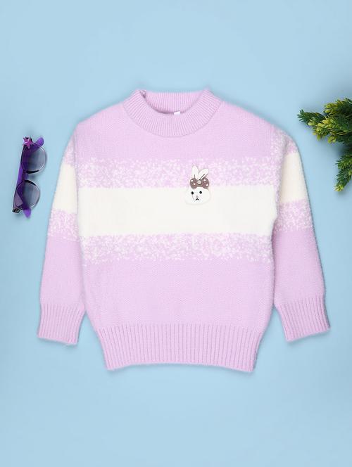 girls self design long sleeve pullover sweater - 21999621 - Very Small Image - 1