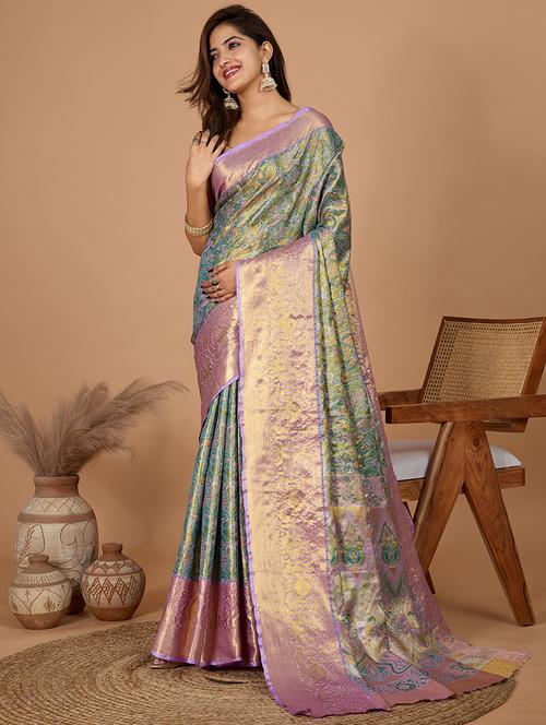 women self design kanjivaram saree with blouse - 21999983 - Very Small Image - 1