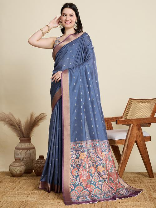 women self design bordered saree with blouse - 21999999 - Very Small Image - 1