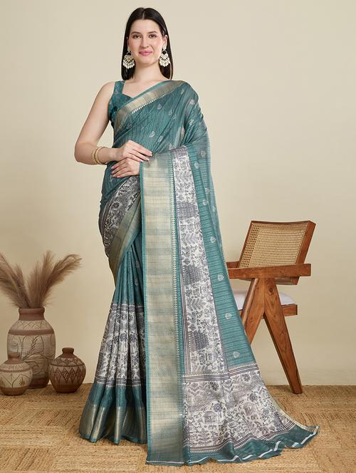 women self design bordered saree with blouse - 22000001 - Very Small Image - 1