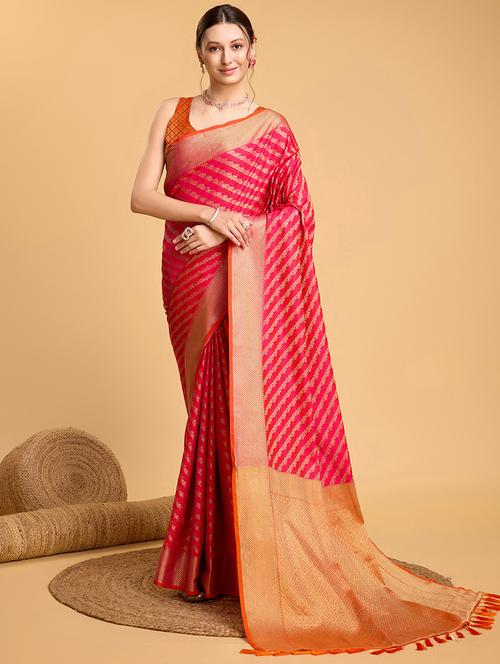 women self design banarasi saree with blouse - 22000045 - Very Small Image - 1