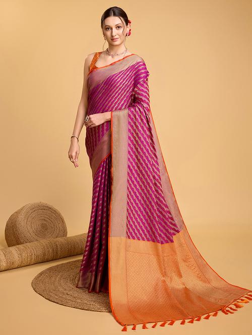 women self design banarasi saree with blouse - 22000046 - Very Small Image - 1