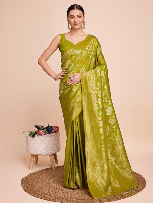 women self design banarasi saree with blouse - 22000065 - Very Small Image - 1