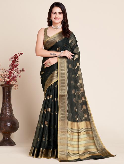 women self design bordered saree with blouse - 22000089 - Very Small Image - 1