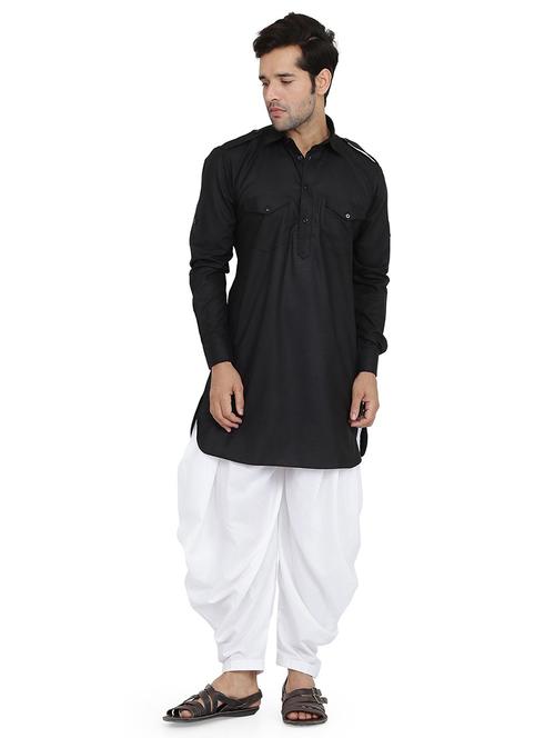 men solid long sleeve pathani ethnic wear set - 22000527 - Very Small Image - 1