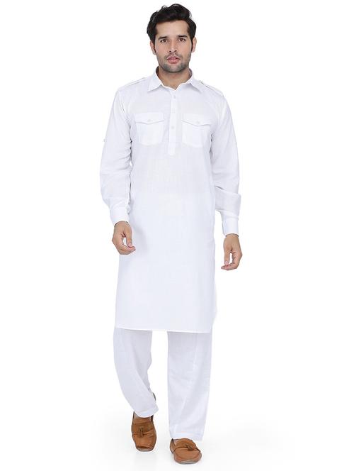men solid long sleeve pathani ethnic wear set - 22000546 - Very Small Image - 1