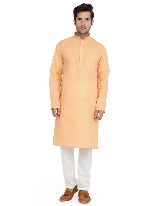men solid long sleeve kurta and pyjama set - 22000592 - Very Small Image - 1