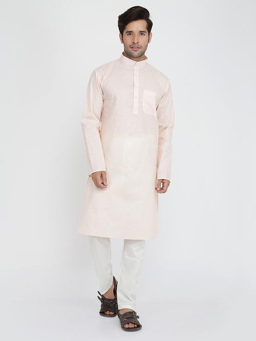 men solid mandarin neck kurta pyjama ethnic wear set - 22000593 - Very Small Image - 1
