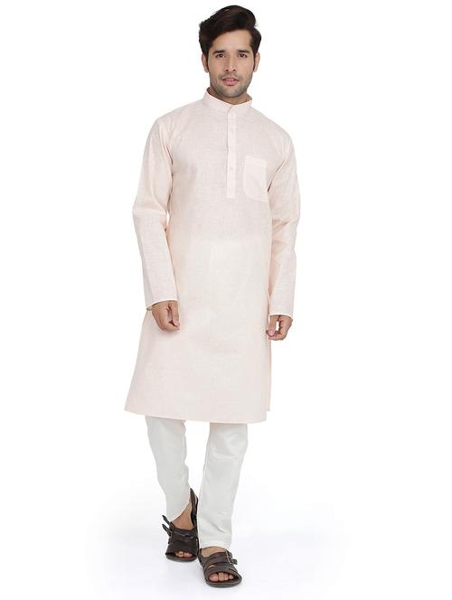 men solid long sleeve kurta and pyjama set - 22000594 - Very Small Image - 1
