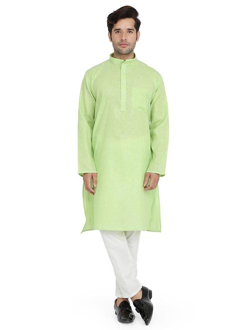 men solid long sleeve kurta and pyjama set - 22000597 - Very Small Image - 1