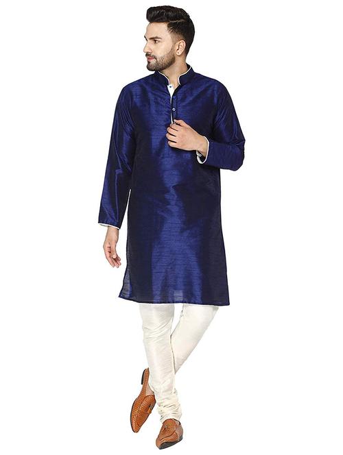 men solid long sleeve kurta and churidar set - 22000702 - Very Small Image - 1