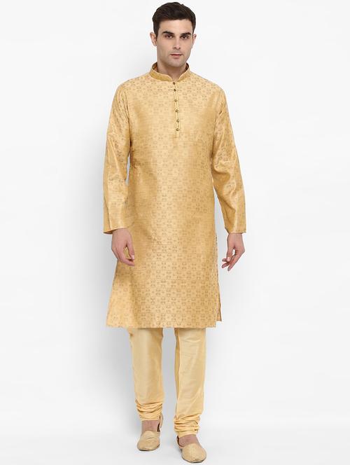 men embroidered long sleeve kurta and pyjama set - 22000730 - Very Small Image - 1
