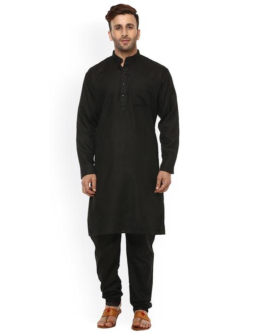 men solid long sleeve kurta and churidar set - 22000802 - Very Small Image - 1