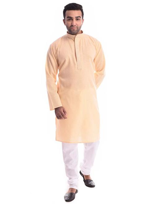 men solid long sleeve kurta and churidar set - 22000831 - Very Small Image - 1