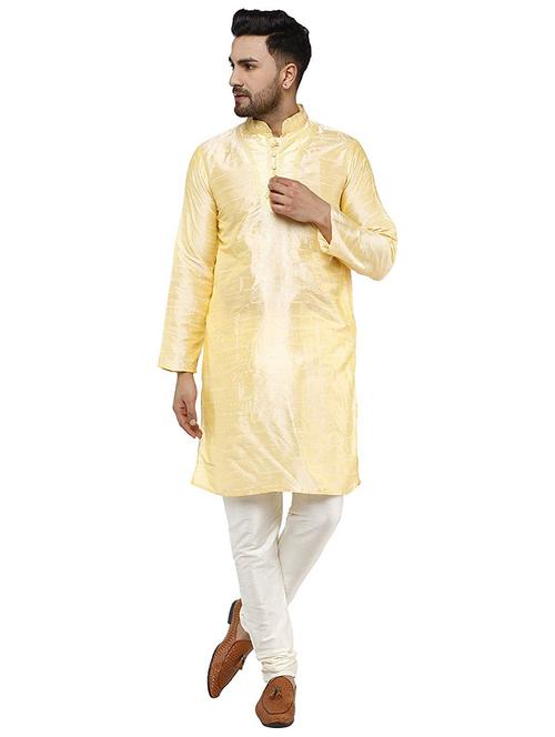men solid long sleeve kurta and chuidar set - 22000871 - Very Small Image - 1