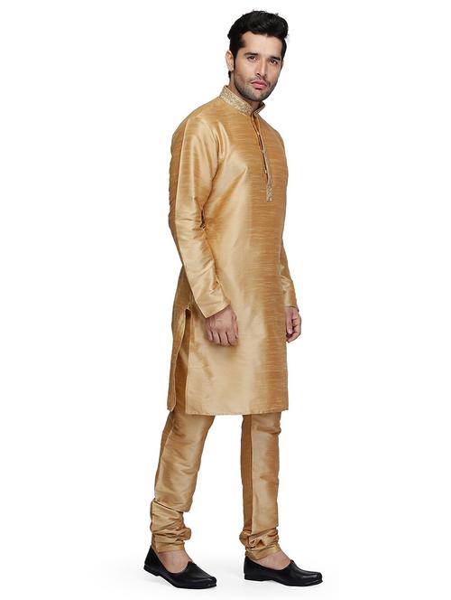 men solid long sleeve kurta and churidar set - 22000960 - Very Small Image - 1