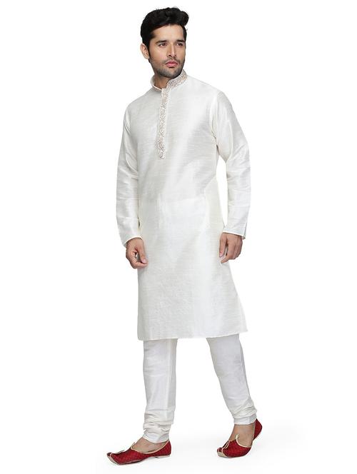men solid long sleeve kurta and churidar set - 22000962 - Very Small Image - 1