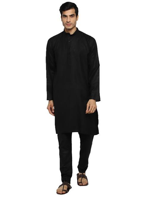 men solid mandarin neck kurta pyjama ethnic wear set - 22000971 - Very Small Image - 1