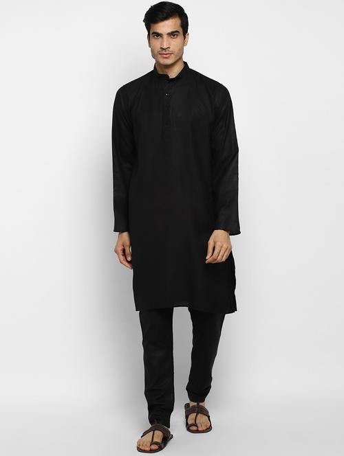 men solid long sleeve kurta and pyjama set - 22000972 - Very Small Image - 1