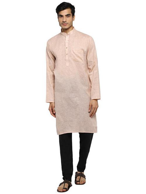 men solid mandarin neck kurta pyjama ethnic wear set - 22000973 - Very Small Image - 1