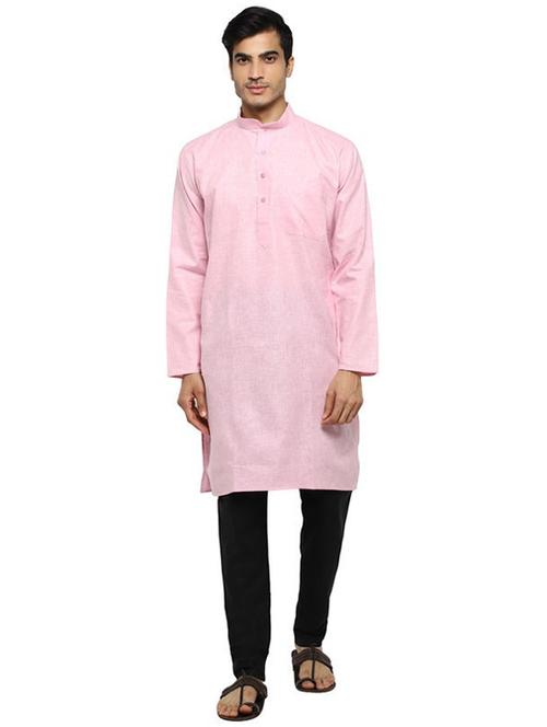 men solid mandarin neck kurta pyjama ethnic wear set - 22000987 - Very Small Image - 1