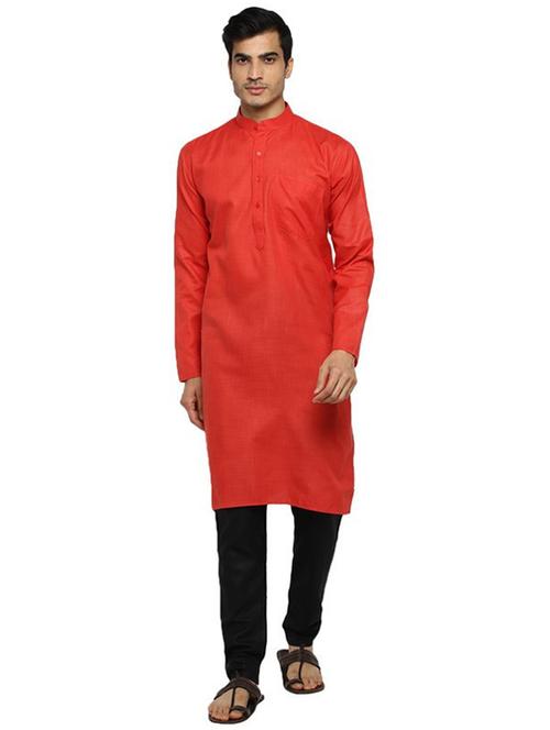 men solid mandarin neck kurta pyjama ethnic wear set - 22000991 - Very Small Image - 1