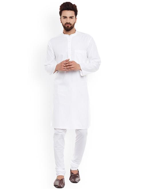 men solid long sleeve kurta and churidar set - 22001011 - Very Small Image - 1