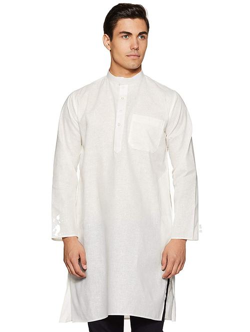 men solid mandarin neck long sleeve kurta - 22001026 - Very Small Image - 1