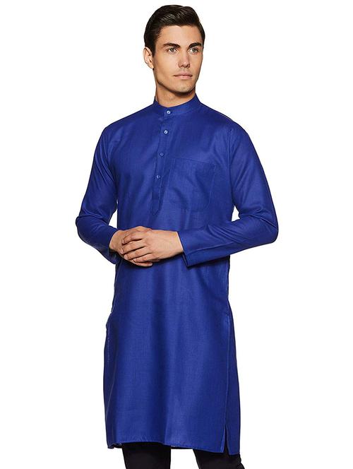 men solid mandarin neck long sleeve kurta - 22001031 - Very Small Image - 1