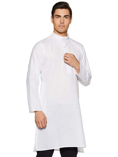 men solid mandarin neck long sleeve kurta - 22001033 - Very Small Image - 1