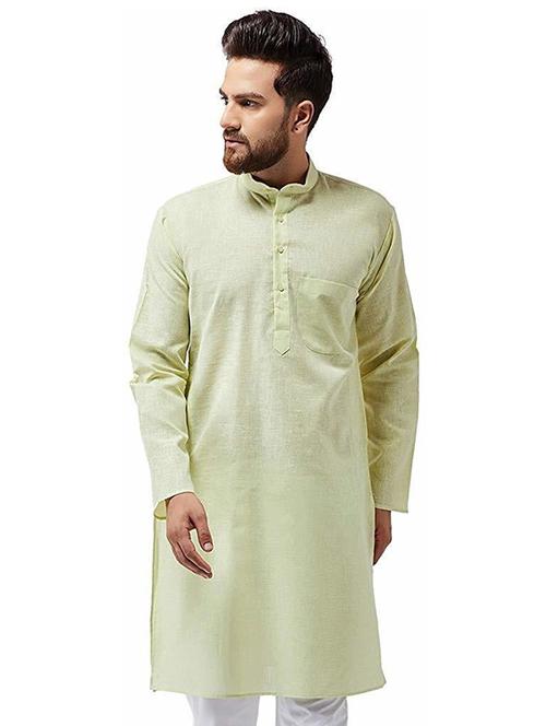 men solid mandarin neck long kurta - 22001072 - Very Small Image - 1