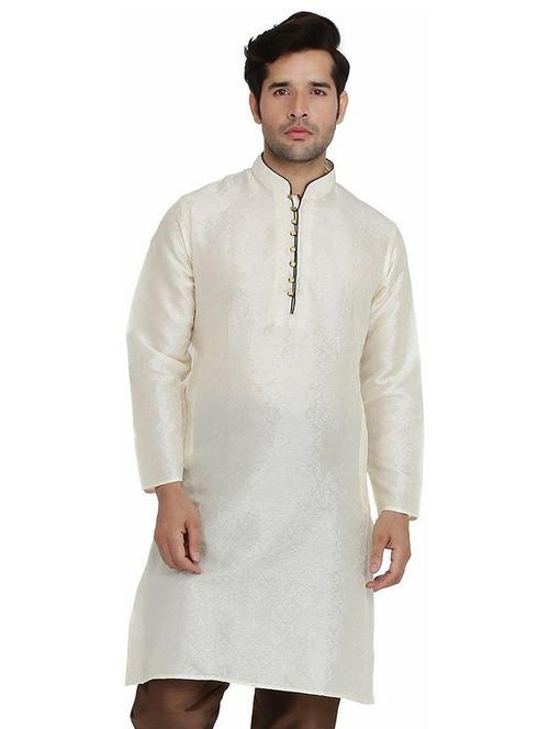 men self designed mandarin collar long sleeve kurta - 22001148 - Very Small Image - 1