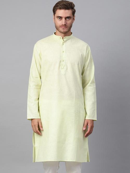men solid mandarin collar long sleeve kurta  - 22001179 - Very Small Image - 1