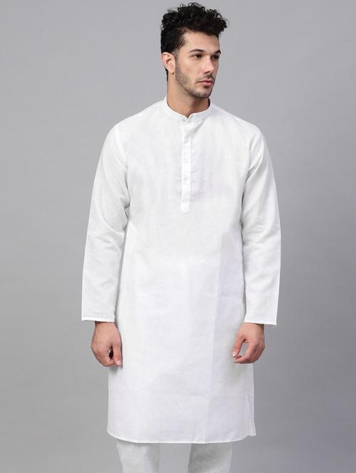 men solid mandarin collar long sleeve kurta - 22001181 - Very Small Image - 1