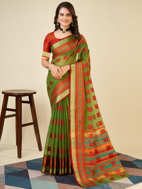 women self design kota doria saree with blouse - 22001319 - Very Small Image - 1