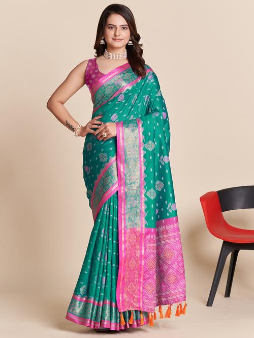 women self design patola saree with blouse - 22001330 - Very Small Image - 1