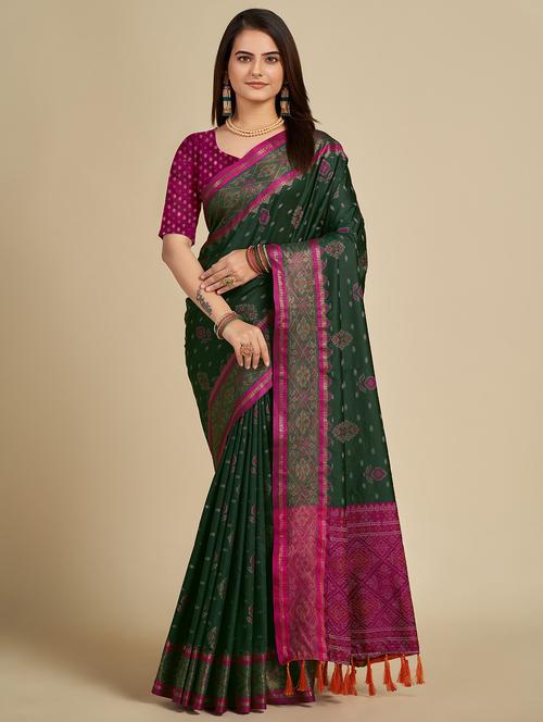 women self design patola saree with blouse - 22001331 - Very Small Image - 1