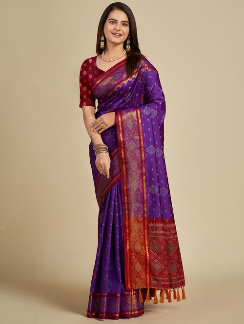 women self design patola saree with blouse - 22001334 - Very Small Image - 1