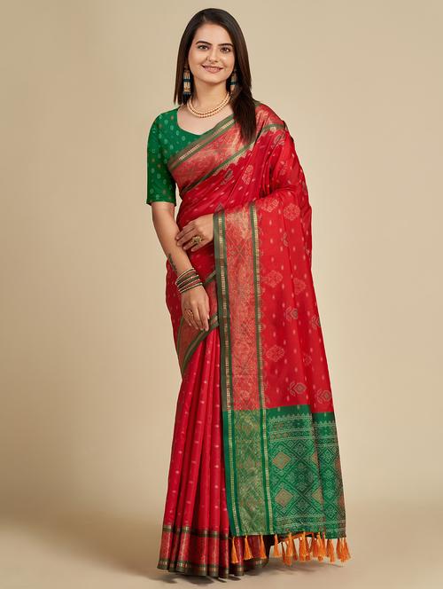 women self design patola saree with blouse - 22001335 - Very Small Image - 1