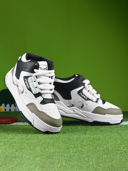 kids whire solid lace up sneaker - 22001727 - Very Small Image - 1