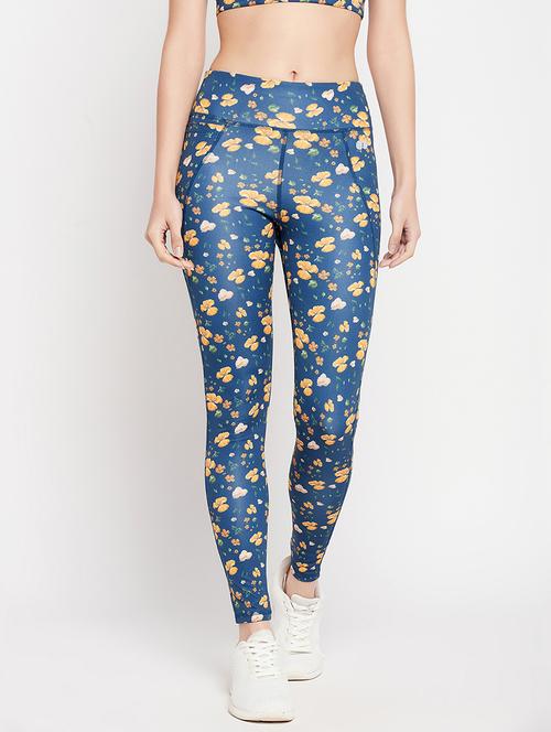 Women Floral Print High Rise Gym Tight - 22002959 - Very Small Image - 1