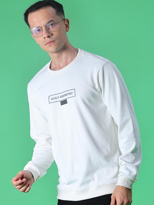 men chest print long sleeve regular fit sweatshirt - 22003223 - Very Small Image - 1