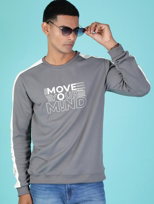 men chest print long sleeve regualr fit sweatshirt - 22003261 - Very Small Image - 1