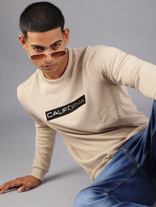 men chest print long sleeve regualr fit sweatshirt - 22003270 - Very Small Image - 1