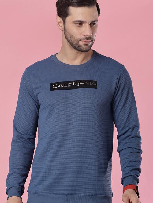 men chest print long sleeve sweatshirt - 22003300 - Very Small Image - 1